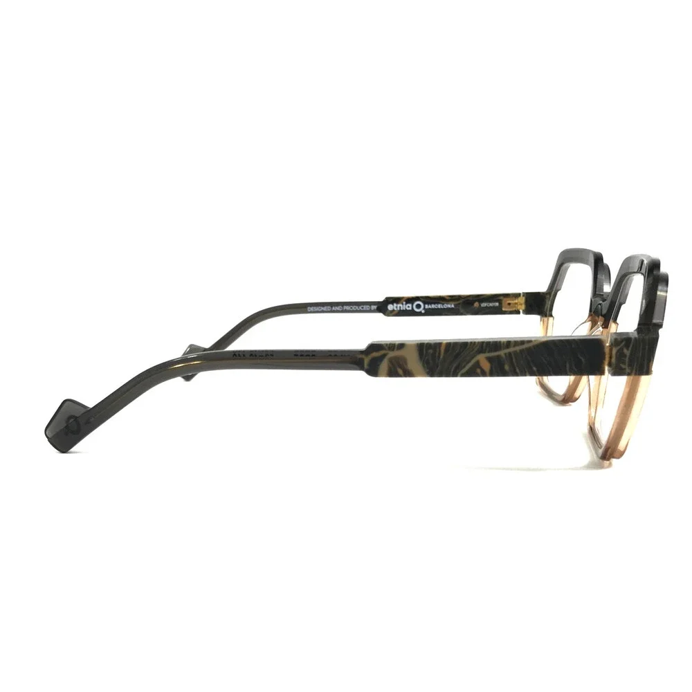 Etnia Barcelona Eyeglasses Frames CHROMA N38 BRBE Brown Beige Hexagon 53-18-140